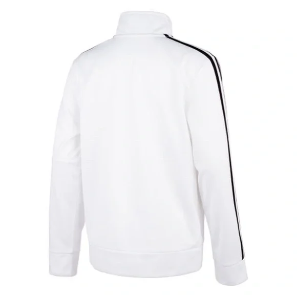Boys Adidas White & Black Stripe-Accent Logo Zip-Up Track Jacket, Sz. XL 18/20 - Picture 2 of 8